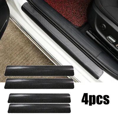 4x Car Carbon Fiber Door Plate Sill Scuff Cover Sticker Anti-Scratch Accessories • $9.89