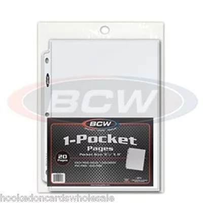 1 Pack Of 20 - BCW Brand 1 Pocket Page Magazine Holder Pages Sleeves - Brand New • $9.88