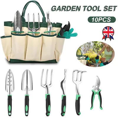 10pc Stainless Steel Heavy Duty Garden Tool Set With Tote Bag - Hand Tool Set • £16.98