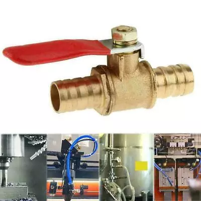 3/8  M/M Full Port Inline Brass Water Air Gas Fuel Shut-off Line N9T9 Valve S0W4 • $2.01