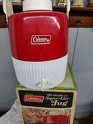 Vintage Coleman Snow-Lite Jug 2 Gallon 5502B703 Red - Fast-Flo Faucet Orig. Box • $5.99