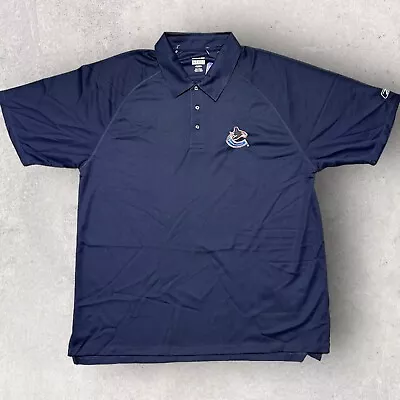 VANCOUVER CANUCKS - NHL - Golf Polo - REEBOK - (Navy) Mens Size: XL • $35