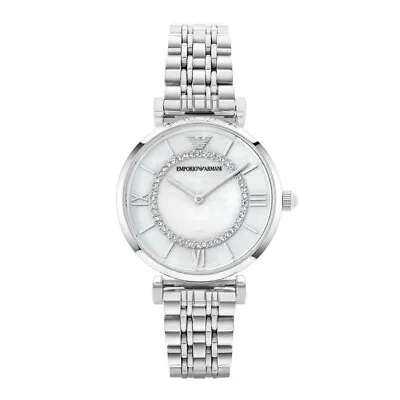 NEW Genuine EMPORIO ARMANI Mother Of Pearl Gianni T-Bar 32mm Womens Watch AR1908 • £154.47