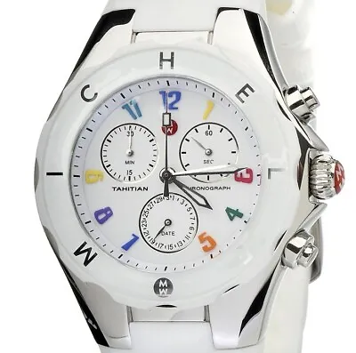 Michele Tahitian Jelly Bean Mww12f000013 S/steel Isa Swiss Pts.meca-quartz Watch • $242.79