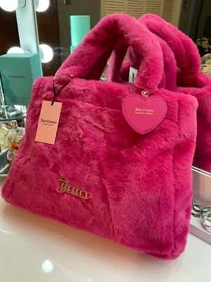 $70 • Buy Viral Large Pink Juicy Couture Fuzzy Purse- Super Soft! 