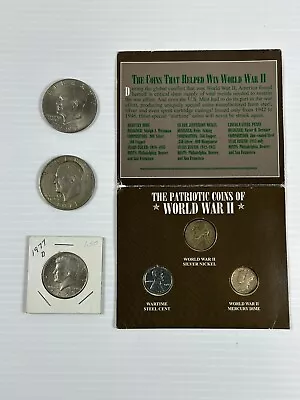 Lot VTG 71-76 Eisenhower Dollar Coin Bicentennial JFK 1/2 Dollar 71 WW II Set • $0.99