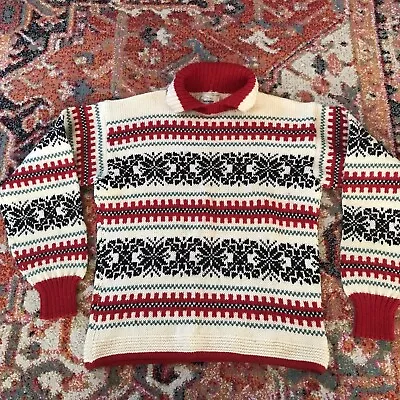 Vintage Wool Nansen Ski Sweater Made In Norway Fair Isle  • $30