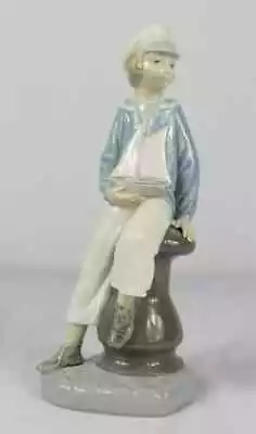 LLADRO Sailor Boy W Yacht Porcelain Figurine #4810  9 X3 X4  Excellent Condition • $59.95