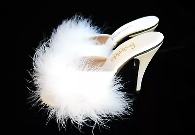 Fredericks Of Hollywood Marabou Satin Heels 5 1950s 1960s RARE • $70