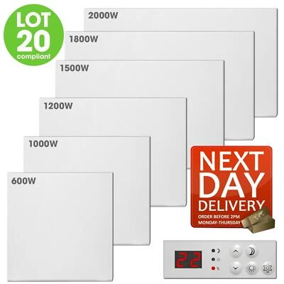 £84.95 • Buy Electric Panel Heater Radiator With Timer Thermostat Wall Mounted Slim Portable