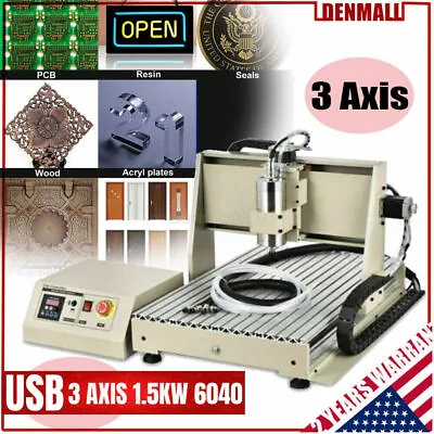 3 AXIS CNC 6040 Router 3D Engraver USB Milling Engraving Machine Cutter 1.5KW US • $1006.05