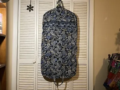 Vera Bradley Navy Windsor Paisley Hanging Garment Travel Bag 100% Cotton NICE • $30