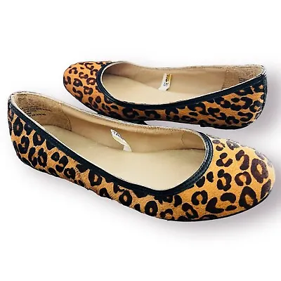 MERONA Cheetah Leopard Animal Faux Calf Hair Ballet Flats Casual Shoes Size 7 • $13.97