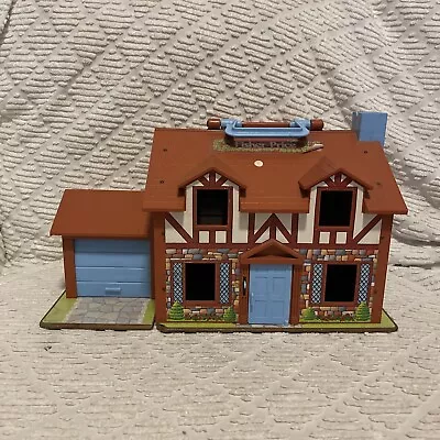 Vintage Fisher Price Little People 952 Play Family Brown Blue Tudor House ONLY • $30