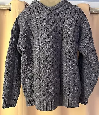 Aran Sweater Market Ireland 100% Merino Wool Men's Aran XS NWOT Blue Marl  • $67.50