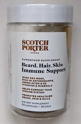 Scotch Porter Beard Hair Skin Supplement 30 Capsules Irish Sea Moss Amino Acids • $14.99