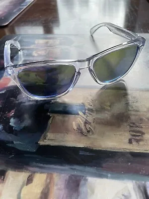 Oakley Frogskins Square Sunglasses - Polished Clear/Prizm Violet • $80