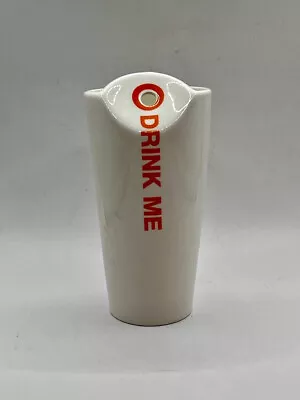 Max Brenner Alice Drink Me Ceramic Tumbler Cup Mug With Straw Slot EUC • $14