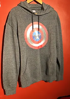 £11.99 • Buy Marvel Captain America Shield Hooded /hoodie Sweatshirt Mens Size L Dark Grey
