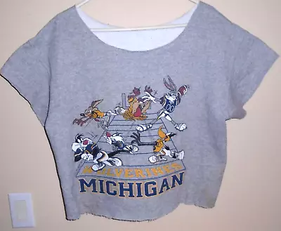 Vintage Michigan Wolverines 1990s Looney Tunes Football Sweatshirt XL • $32