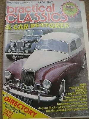 Practical Classics Magazine May 1988 Mgb Bodyshell Sunbeam Riley Jag Volvo Mexic • $6.21