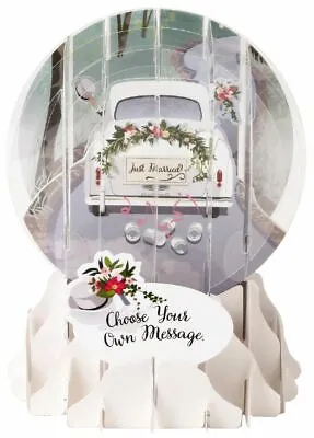 £6.49 • Buy Just Married Snow Globe Pop-Up Wedding Day Greeting Card Up With Paper Pop Ups