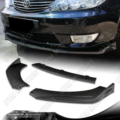 Carbon Style Front Bumper Protector Body Splitter Spoiler Lip 3PCS Universal • $33.99