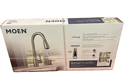 NEW Moen 87162SRS Boman Pull Down Kitchen Faucet - Silver Sealed!! • $129