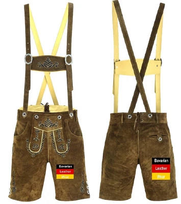 £39.99 • Buy Lederhosen Leather Mens German Shorts Tracht Oktoberfest Beerfest Herrenmode