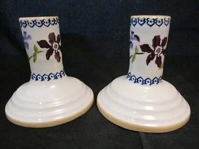 $49.95 • Buy Nicholas Mosse Pottery Ireland Clematis Pattern Candlesticks