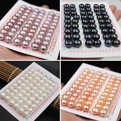 6-12mm Loose Beads Natural Freshwater Pearl For Making DIY Jewelry Half Drilled • £52.62