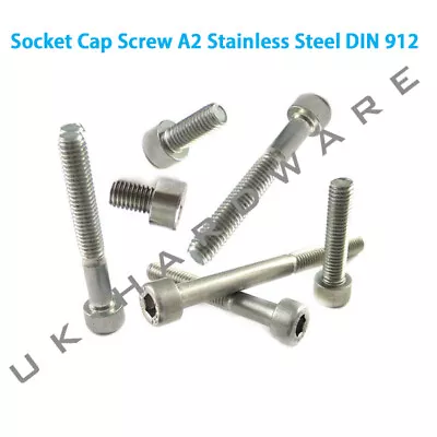 £1.30 • Buy M3 M4 M5 M6 M8 A2 Stainless Steel Allen Bolt Socket Cap Screws Hex Head Din 912