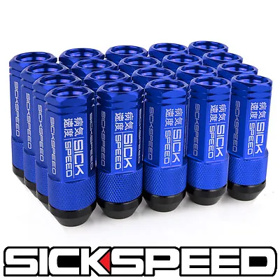 Sickspeed 20 Pc Blue Aluminum Extended 50mm 3 Pc Lug Nuts Wheels 12x1.5 L07 • $119.95