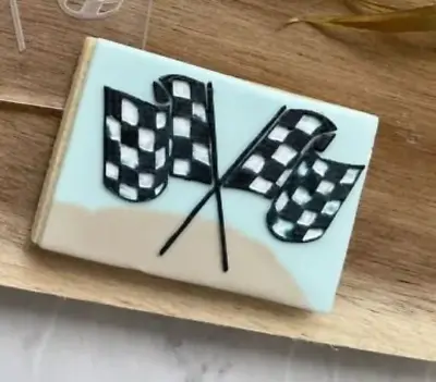 Chequered Flag Cookie Stamp And Cookie Cutter • £6.99