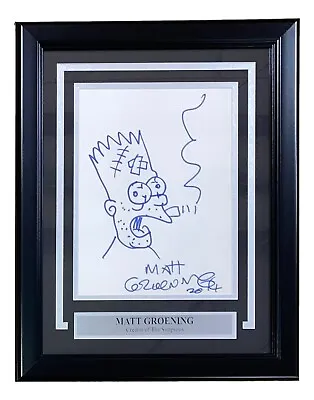 Matt Groening Signed 8x10 The Simpsons Hand Drawn Bart Simpson Sketch BAS LOA • $1499.99