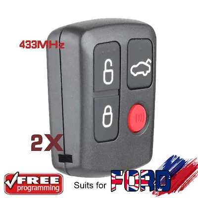 $31.76 • Buy 2x Remote Key Fob 433MHz For Ford Territory SX XR6 XR8 Falcon BA BF 2002 - 2010
