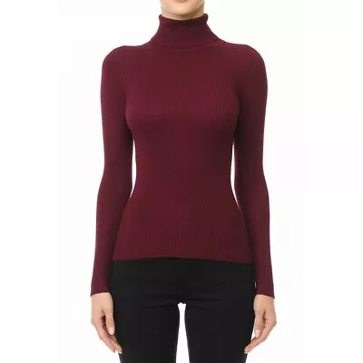 Women's Basic Turtle Neck Sweater Long Sleeve Ribbed Stretch Fitted Solid Colors • $6.49