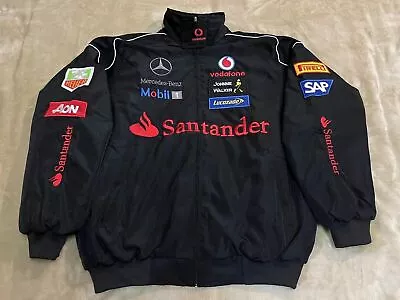 Adult F1 Racing Jacket Mercedes-Benz Jacket BlackEmbroidered Cotton Padded • £38.99