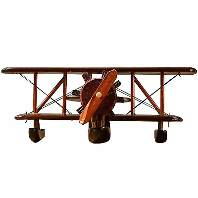 Wooden Vintage Plane Model Decor Creative Desktop Retro Aircraft Decoration Q • $25.78