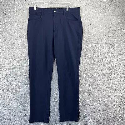 Footjoy Pants Mens 36x32 Blue Chino Flex Performance Flat Front Golf Athletic • $21.83