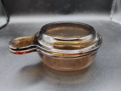 Corning Visions Heat N' Eat Glass Amber Oven Cookware With Glass Lid V-150-B • $21.59