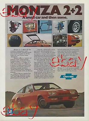 $3.60 • Buy 1976 Chevy Monza 2+2 Ad Chevrolet Vintage Magazine Advertisement 2.3l 5.0l V8 GT