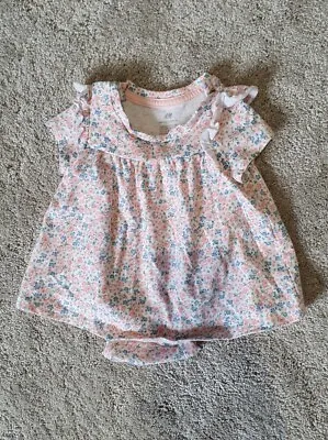 Baby Girl Dress Newborn Pink Floral Cotton Dress • £5.99