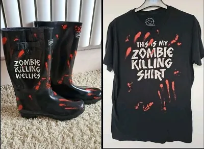 Original Zombie Killing T-Shirt (M) & Wellies (8) RARE • £135