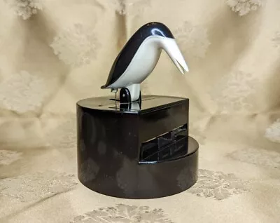 Vintage Penguin Bird Toothpick Dispenser Holder Mechanical Plastic Works Great  • $18.99