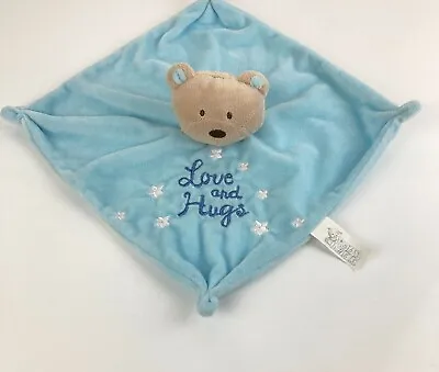 Baby Hugs - Teddy Bear Soft Baby Comforter Soother Snuggle Blanket Doodoo Blue • £5.99