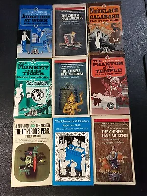 Lot-9 Robert Van Gulik Judge Dee Mystery Paperbacks-illustrated • $44.95