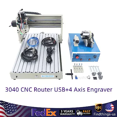 CNC 3040/6040/6090 Router 3/4Axis Engraver Wood Carving Machine+VFD Motor+USB • $1950.02