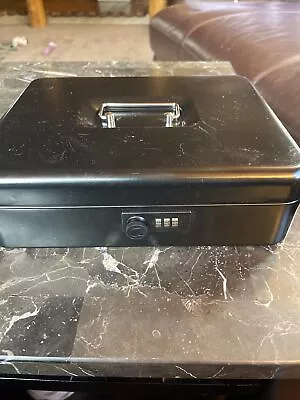 Large Cash Box With Money Tray And Lock Metal Money Box For Cash Lockbox • $6