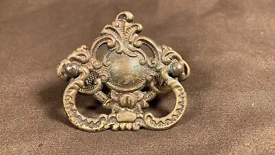 Vintage / Antique Ornate Brass Drawer Pull Handle Dresser Hardware Part Victoria • $24.50